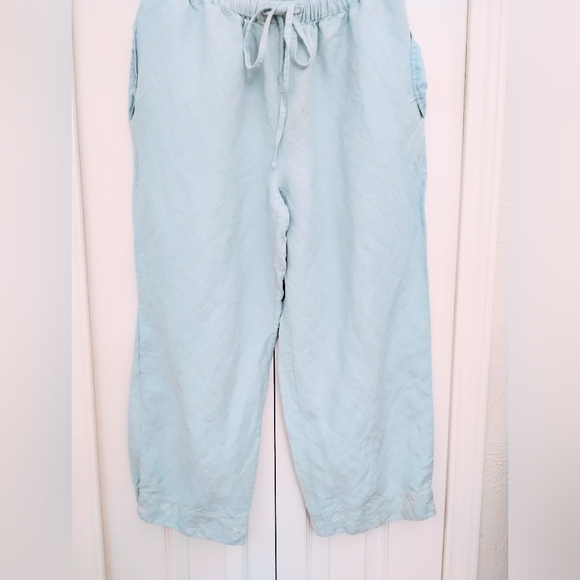 NWOT Blue "Linen Like" Drawstring Pants - Picture 1 of 9